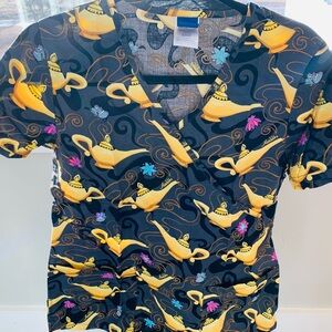 Disney Aladdin Lamp Print Blouse - Black and Yellow